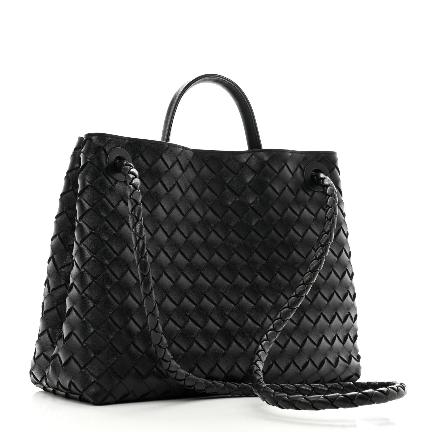 Bottega Veneta Nappa Intrecciato Medium Andiamo Shoulder Bag Black 3 of 10