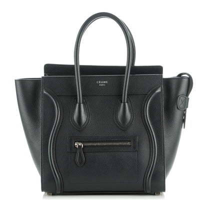 Celine Drummed Calfskin Micro Luggage Black 1 of 7