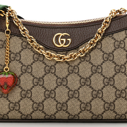 Gucci GG Supreme Monogram Textured Dollar Calfskin Web Small Ophidia GG Handbag Beige Ebony New Acero 7 of 11