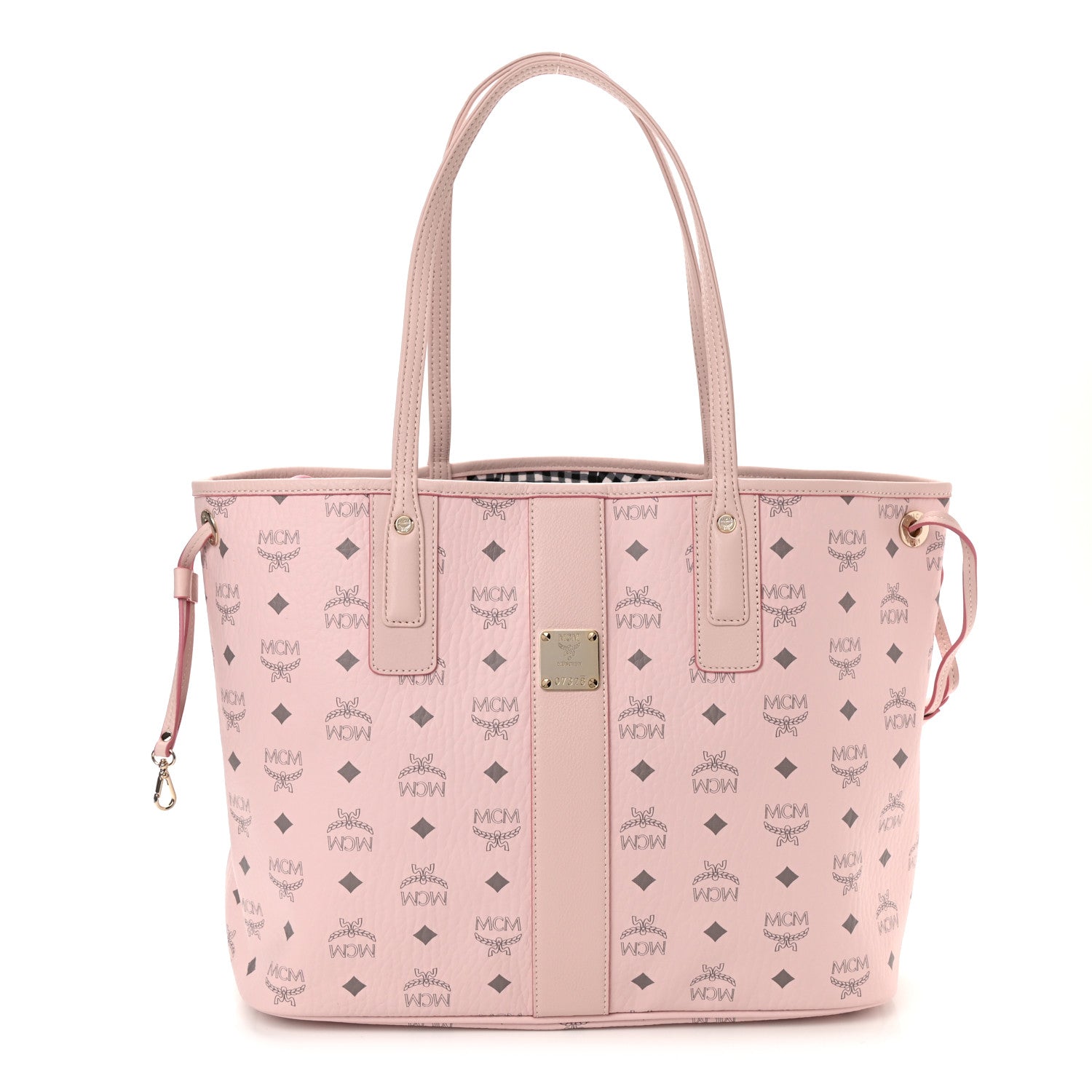MCM Visetos Medium Liz Reversible Shopper Tote Powder Pink 2 of 12