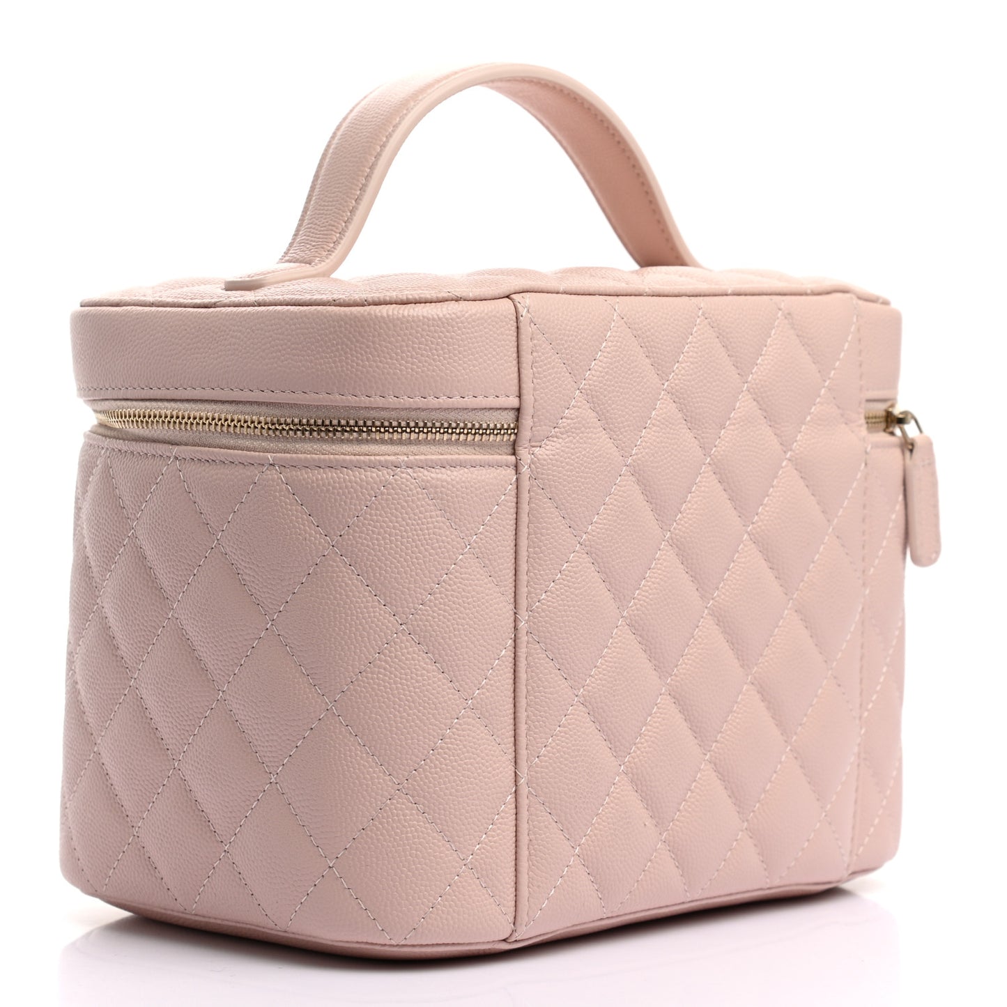Caviar Quilted Large Vanity Pouch Light Pink