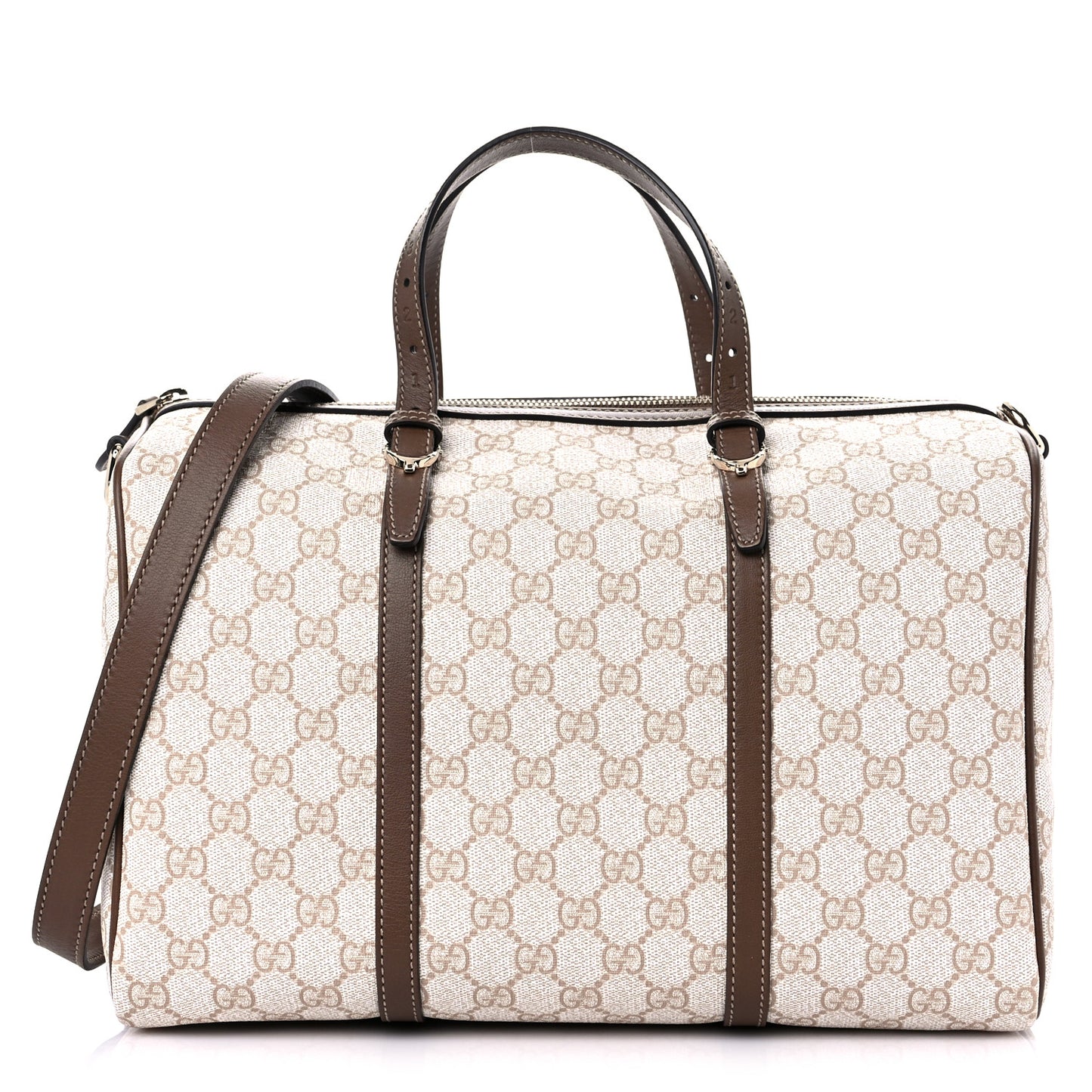 GG Supreme Monogram Calfskin Medium Nice Boston New Mystic White Beige Brown