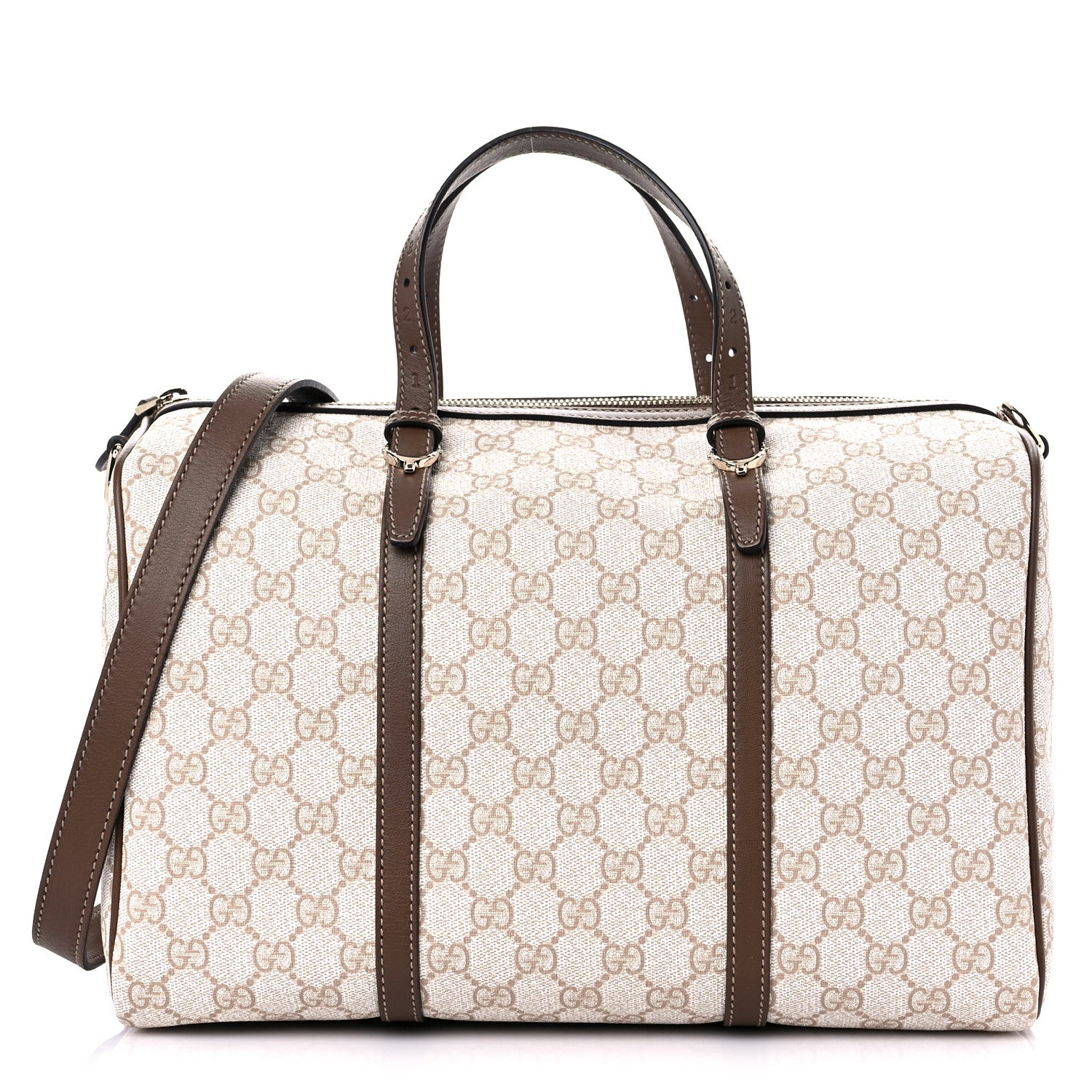 Gucci GG Supreme Monogram Calfskin Medium Nice Boston New Mystic White Beige Brown 1 of 9