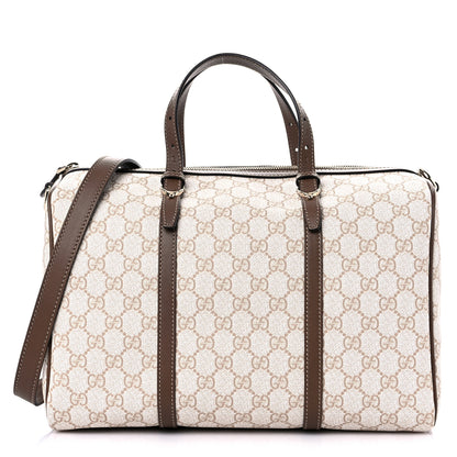 Gucci GG Supreme Monogram Calfskin Medium Nice Boston New Mystic White Beige Brown 1 of 9