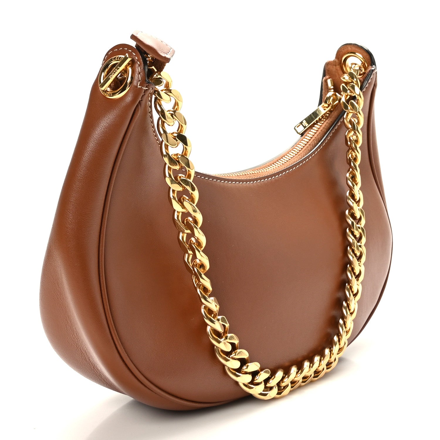 Celine Smooth Calfskin Medium Chain Strap Ava Shoulder Bag Tan 3 of 7