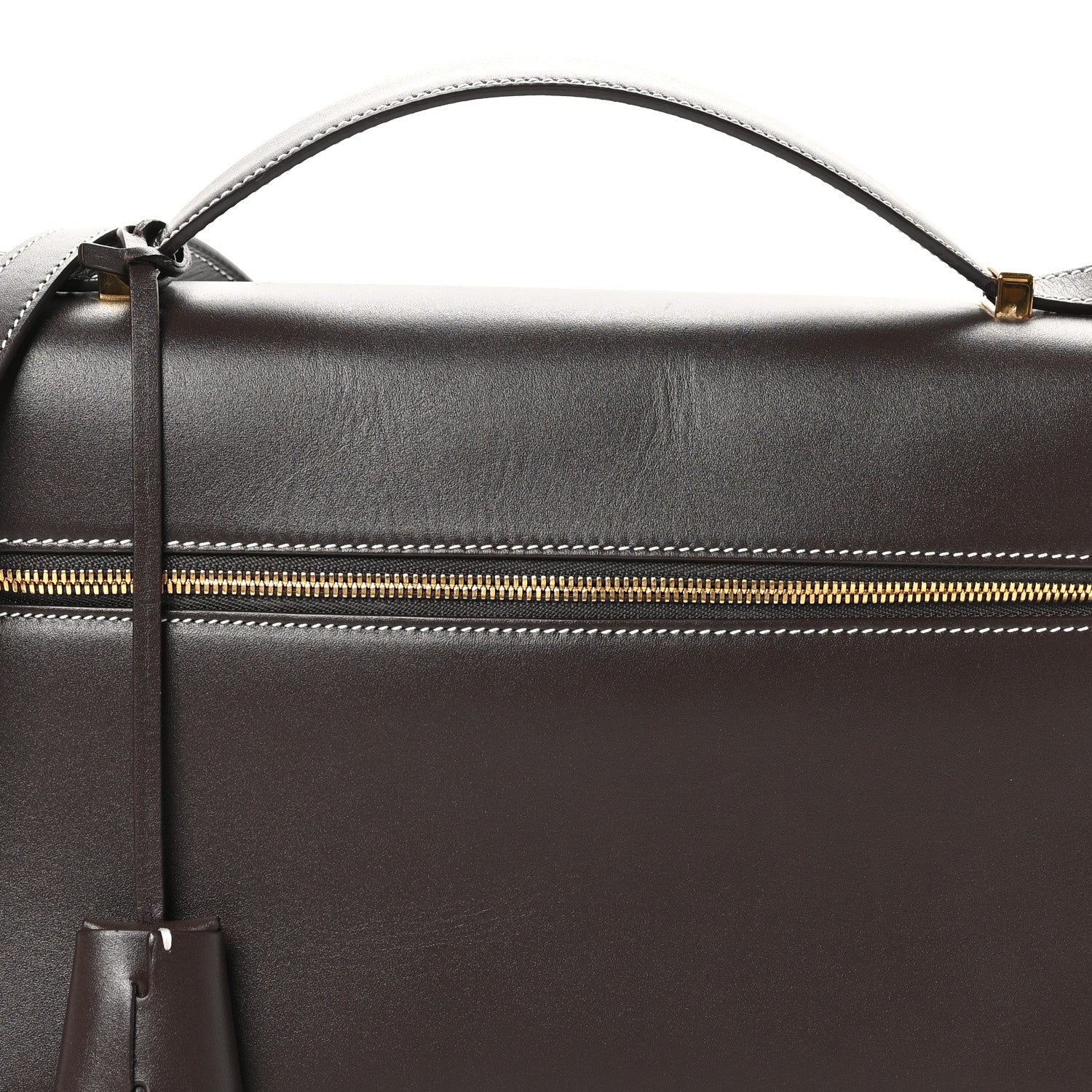 Loro Piana Smooth Calfskin Extra Bag L27 Dark Choco Licorice 7 of 9