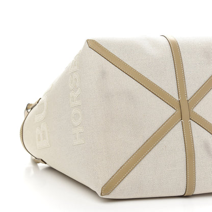Burberry Cotton Canvas Mini Logo Horseferry Tote Bag Off White 10 of 11