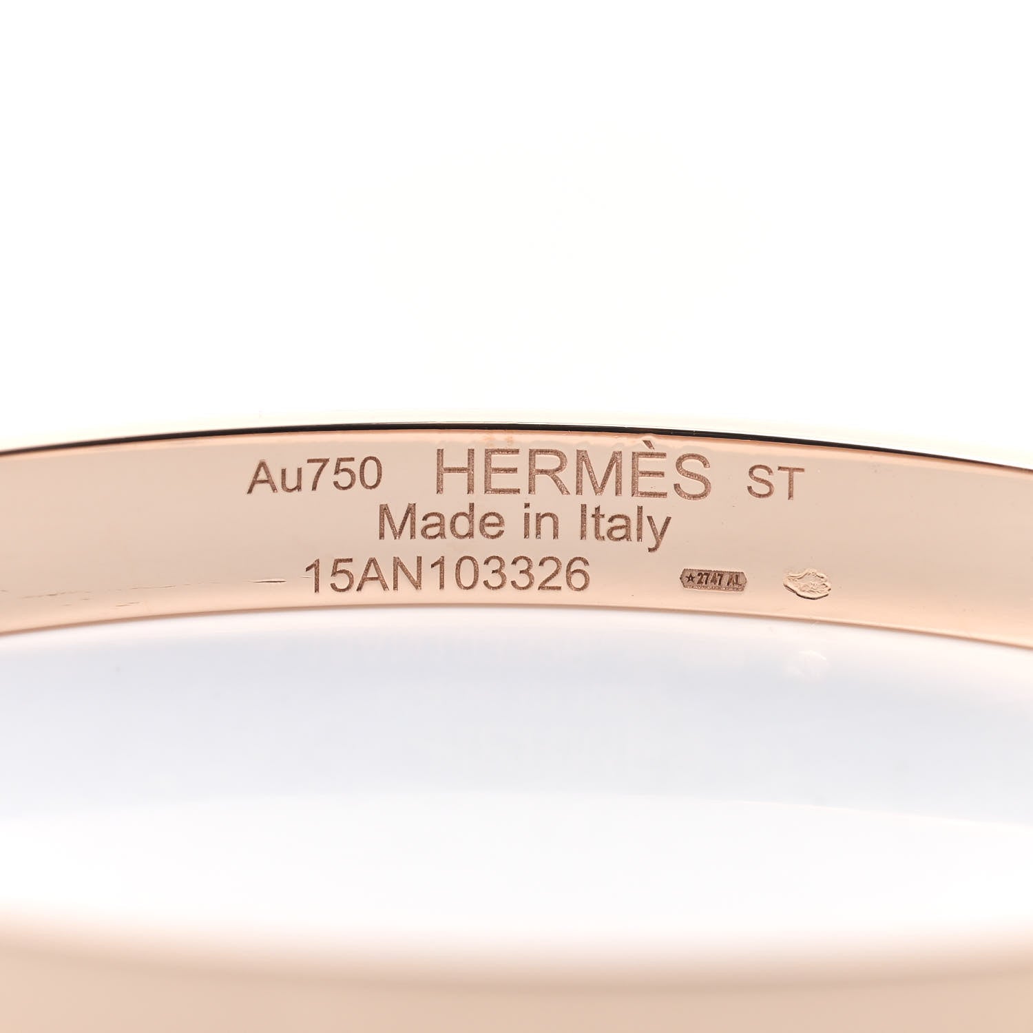 Hermes 18K Rose Gold Diamond PM H D'Ancre Bracelet ST 4 of 5