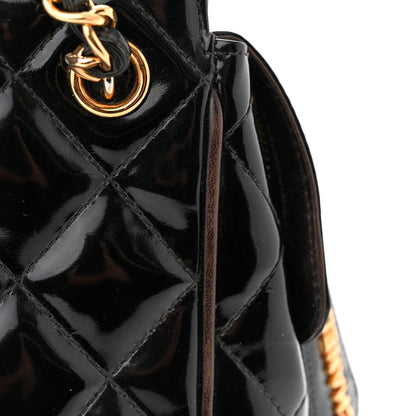 Chanel Patent Quilted CC Shoulder Bag Black 13 of 13