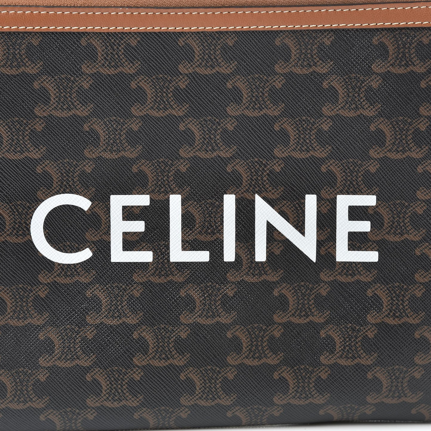 Triomphe Canvas Lambskin Small Pouch Tan
