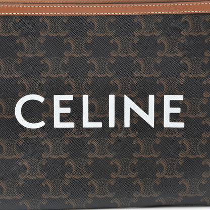 Celine Triomphe Canvas Lambskin Small Pouch Tan 6 of 8