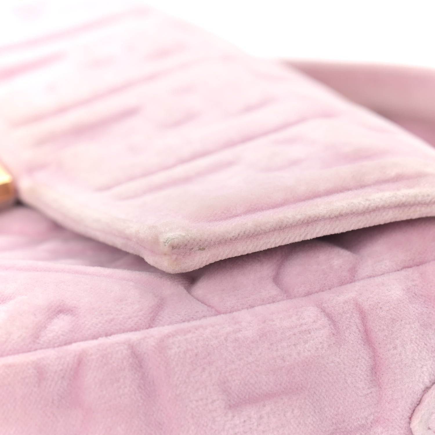 Fendi Velvet FF Embossed Baguette Rosa Confetti 12 of 15