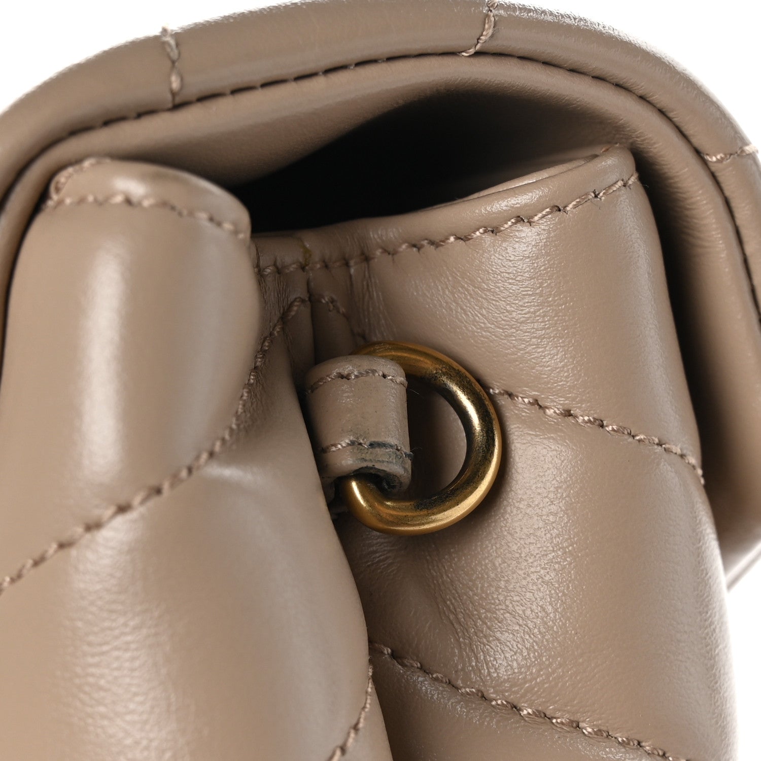 Saint Laurent Calfskin Y Quilted Monogram Toy Loulou Crossbody Bag Dark Beige 12 of 12