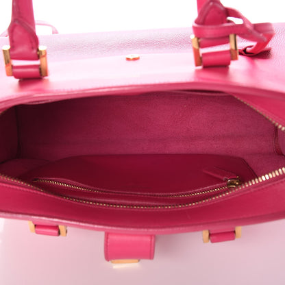 Saint Laurent Smooth Calfskin Small Cabas Monogram Fuchsia 5 of 8