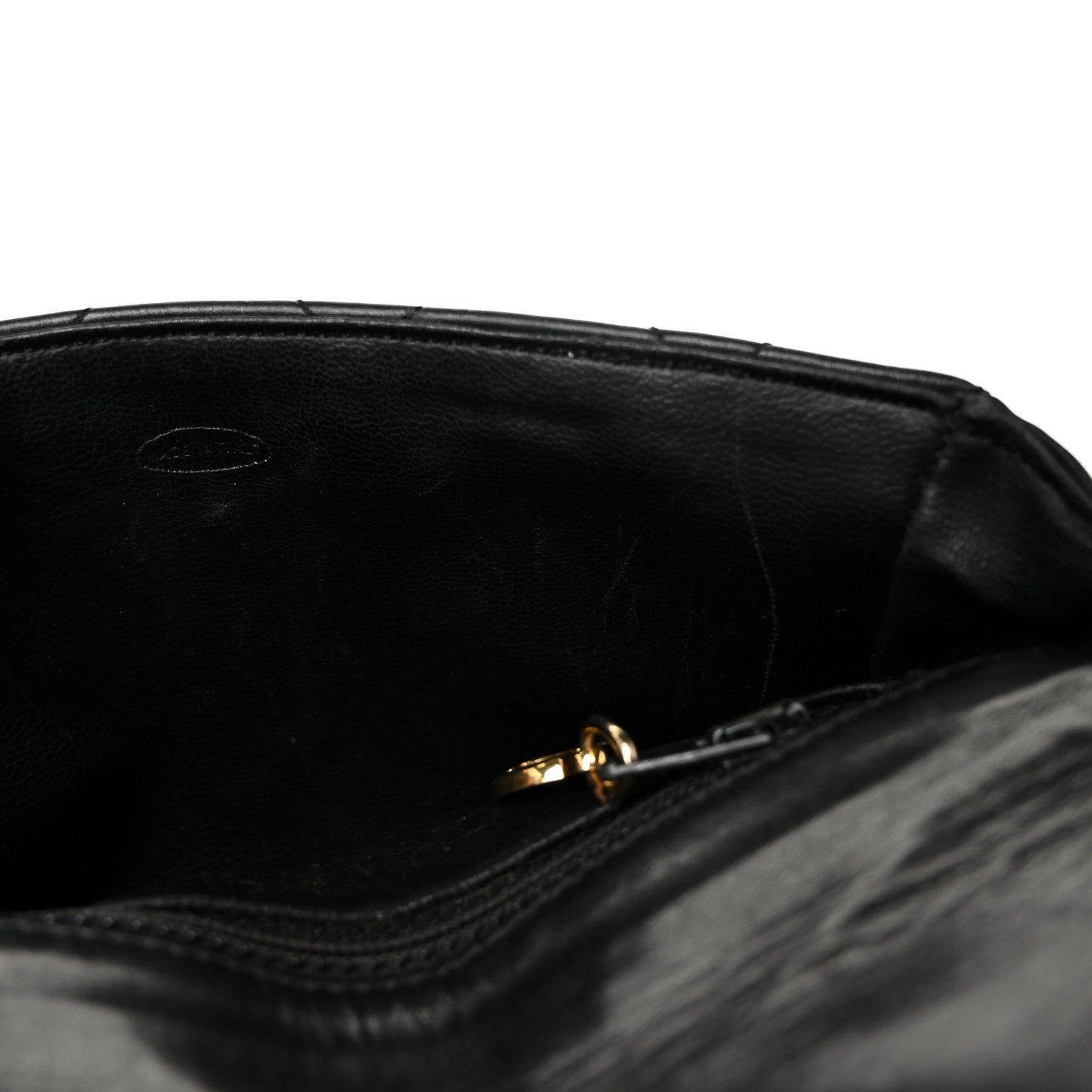 Lambskin Quilted Flap Waist Belt Bag Black