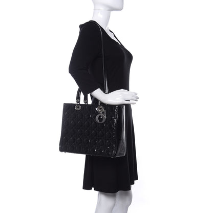 Christian Dior Patent Cannage Large Lady Dior Black 2 of 10