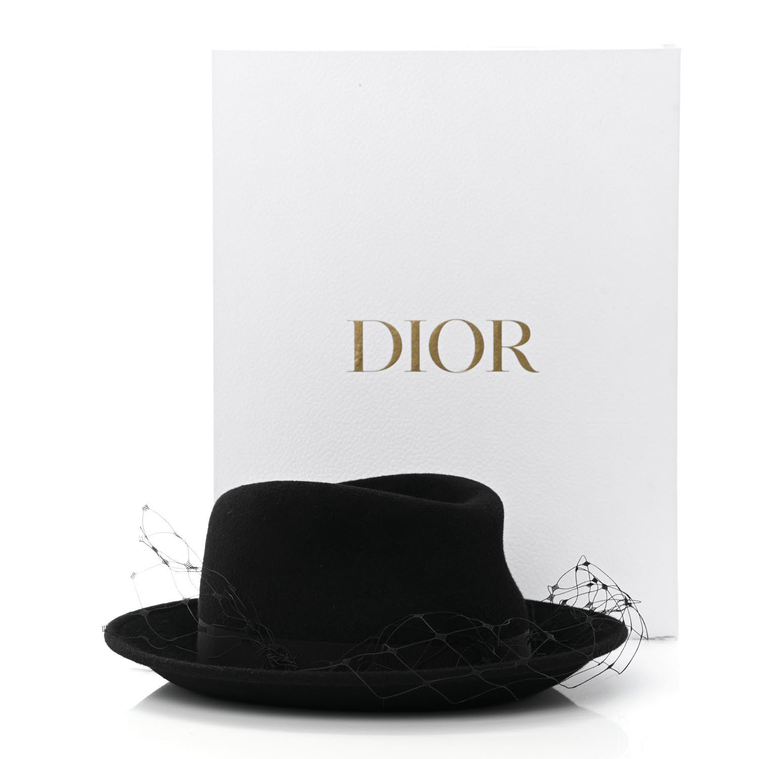 Christian Dior Rabbit Felt Veil Hat 57 Black 8 of 8