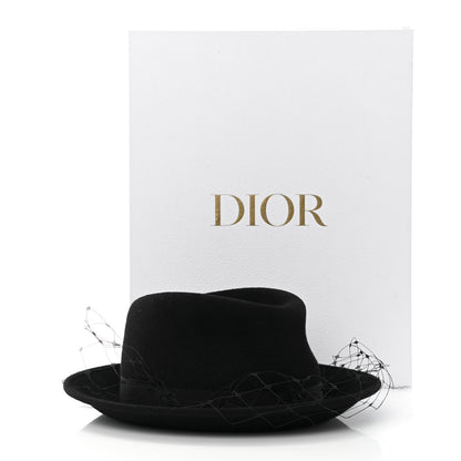 Christian Dior Rabbit Felt Veil Hat 57 Black 8 of 8