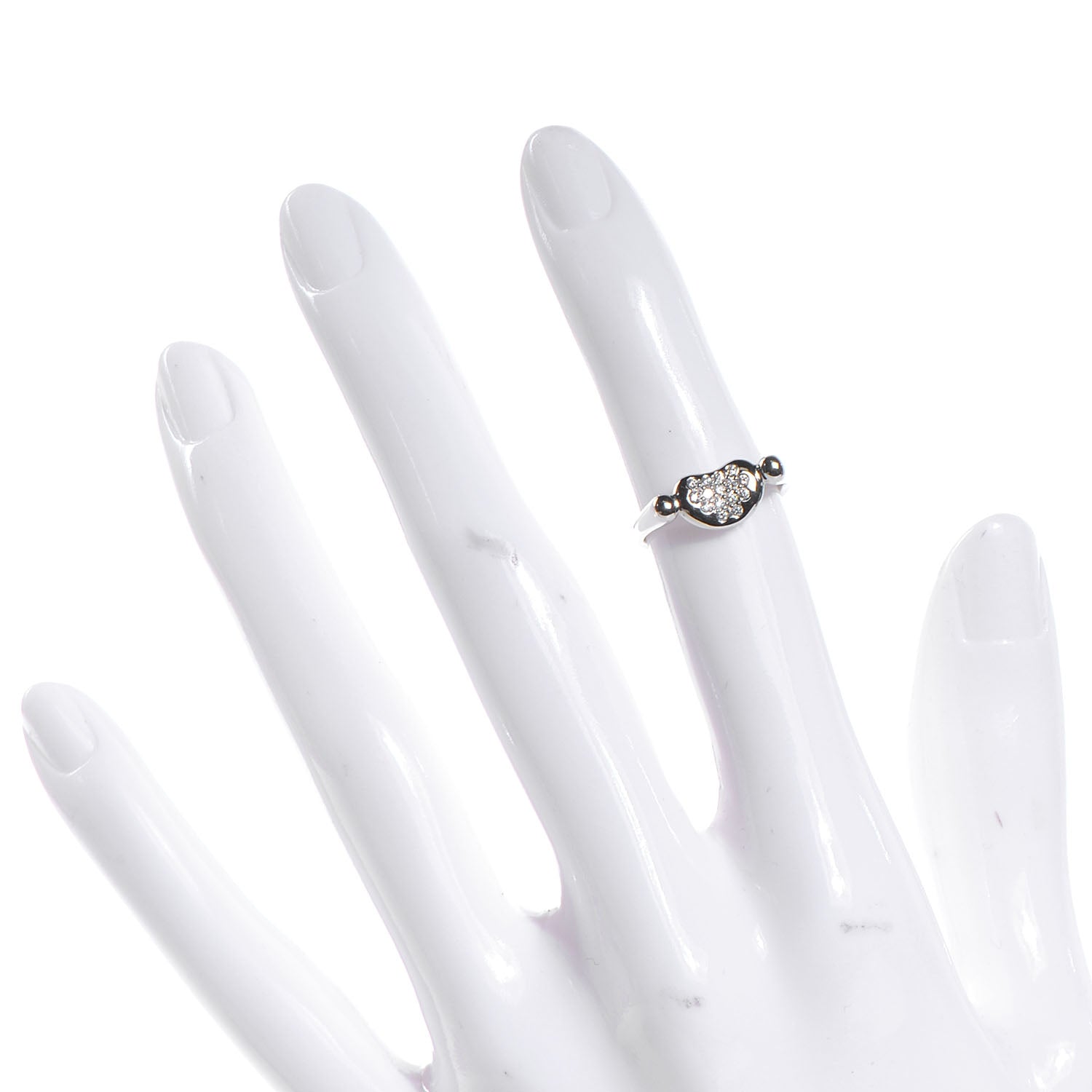 Tiffany Elsa Peretti Platinum Diamond Bean Ring 5 2 of 5