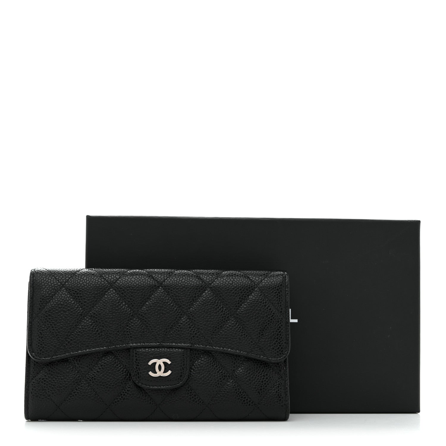 Chanel Caviar Quilted Long Flap Wallet Black 9 of 9