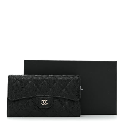 Chanel Caviar Quilted Long Flap Wallet Black 9 of 9