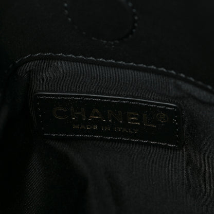 Chanel Calfskin Quilted Fringe Small Shopping Bag Black 6 of 9