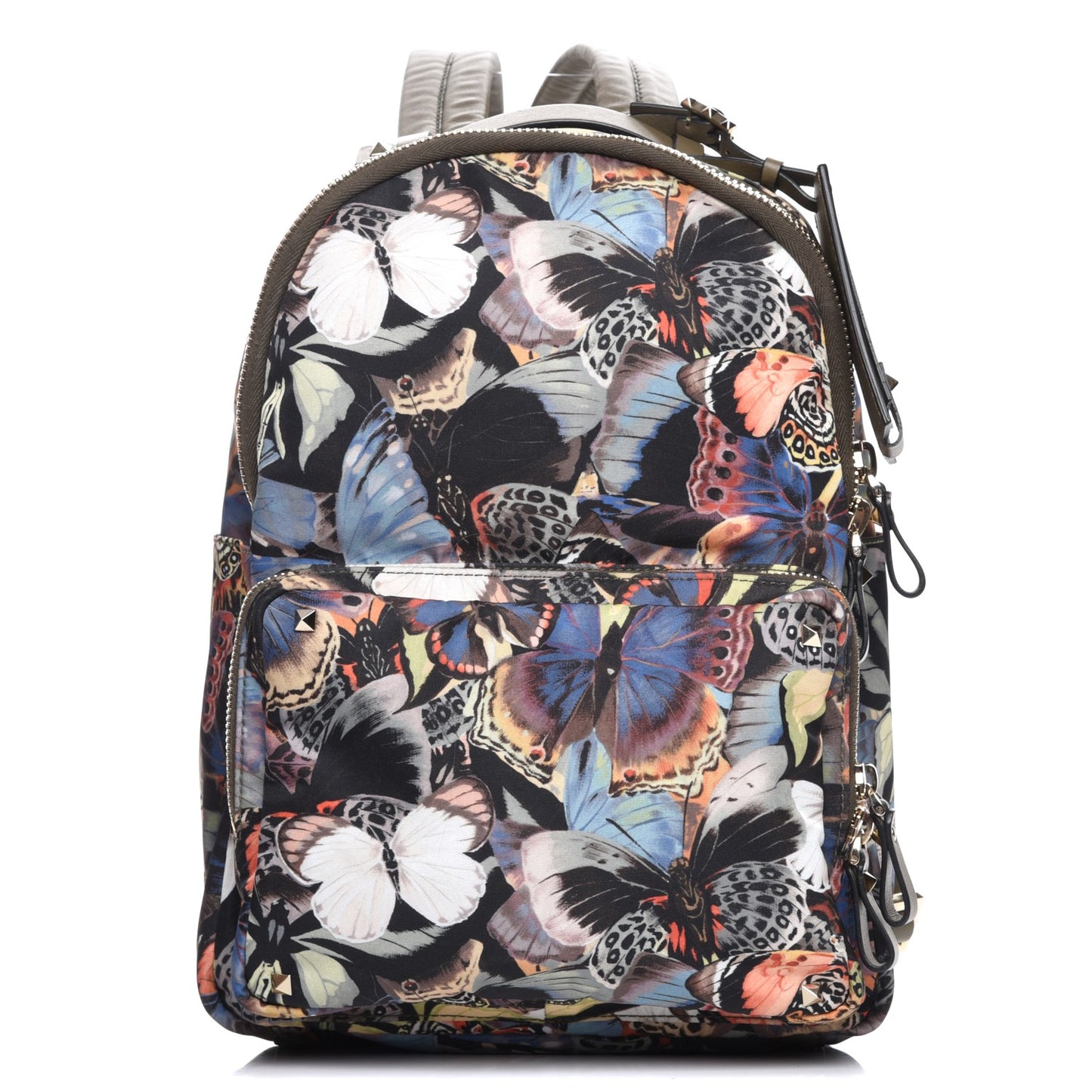 Nylon Camubutterfly Medium Rockstud Backpack Multicolor