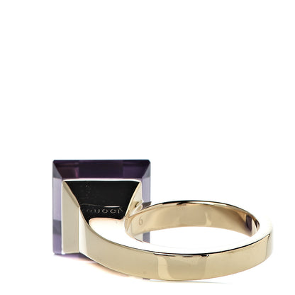 Gucci 18K Yellow Gold Amethyst Chiodo Ring 49 4.75 4 of 8