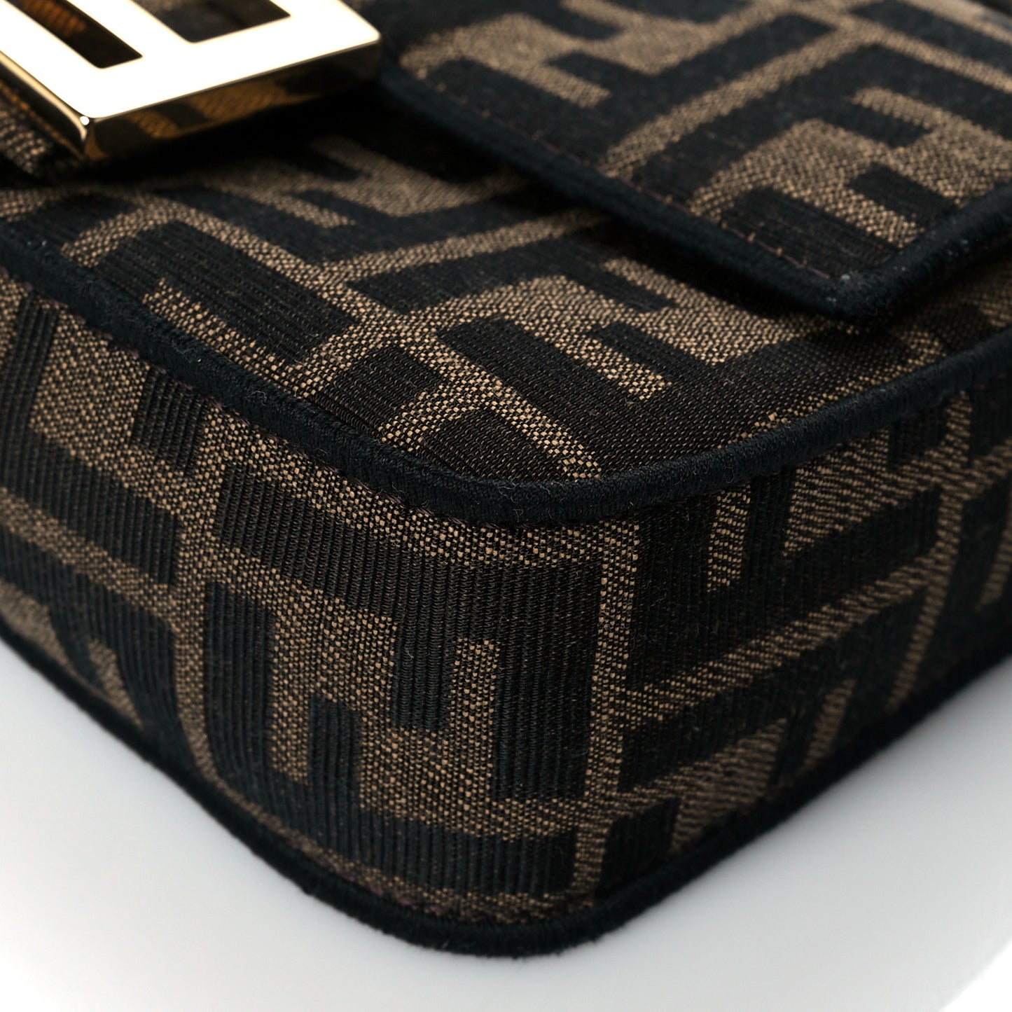 Fabric Jacquard FF 1974 Mini Baguette Tobacco Moro Black