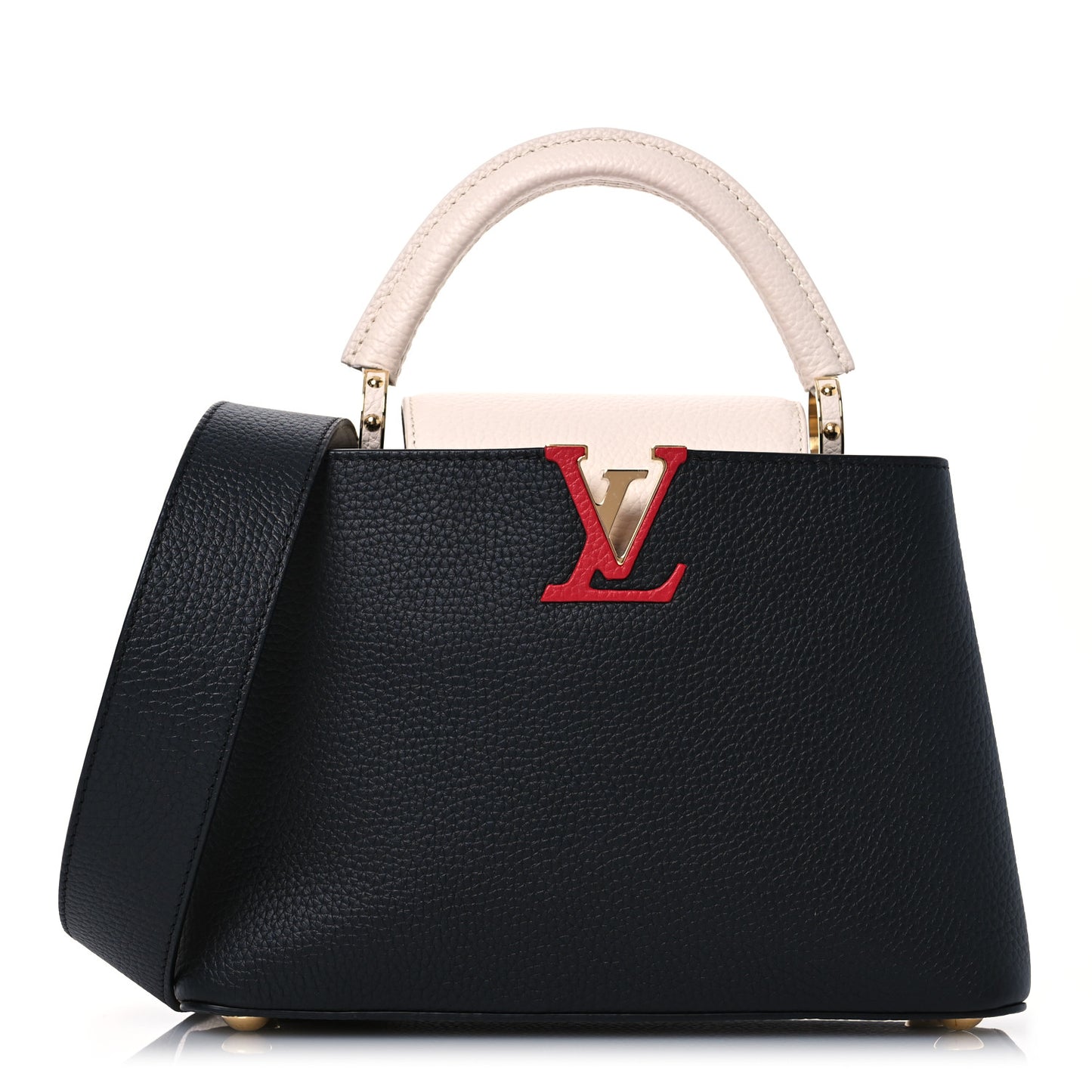 Taurillon Capucines BB Black Greige Doux Scarlet