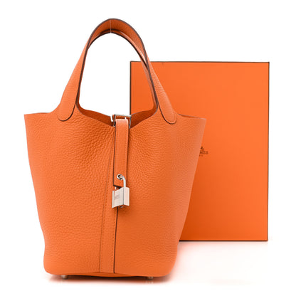 Hermes Taurillon Clemence Picotin Lock 18 PM Orange 11 of 11