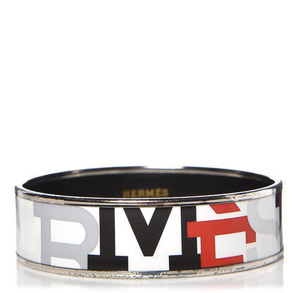 Hermes Enamel Printed Wide Capitales Bracelet 62 1 of 4