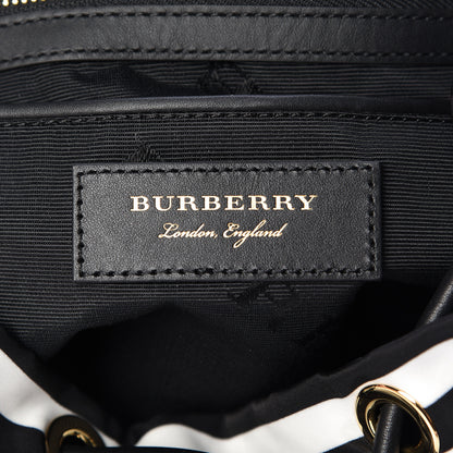 Burberry Nylon Striped Medium Rucksack Backpack Black White 6 of 11