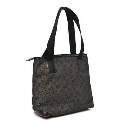 Gucci Denim Monogram Tote Bag Black 3 of 11