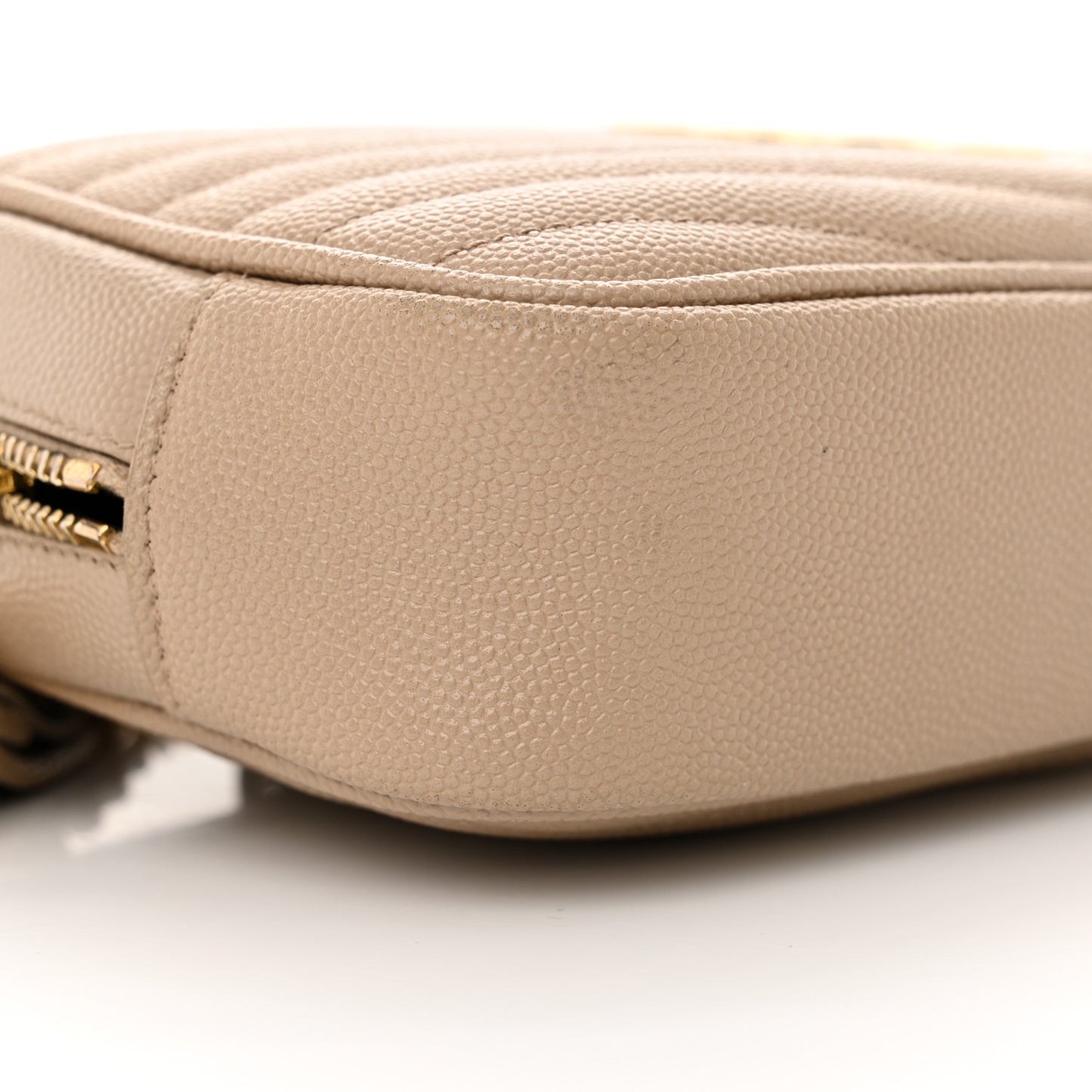 Grain De Poudre Matelasse Monogram Mini Lou Camera Bag Dark Beige