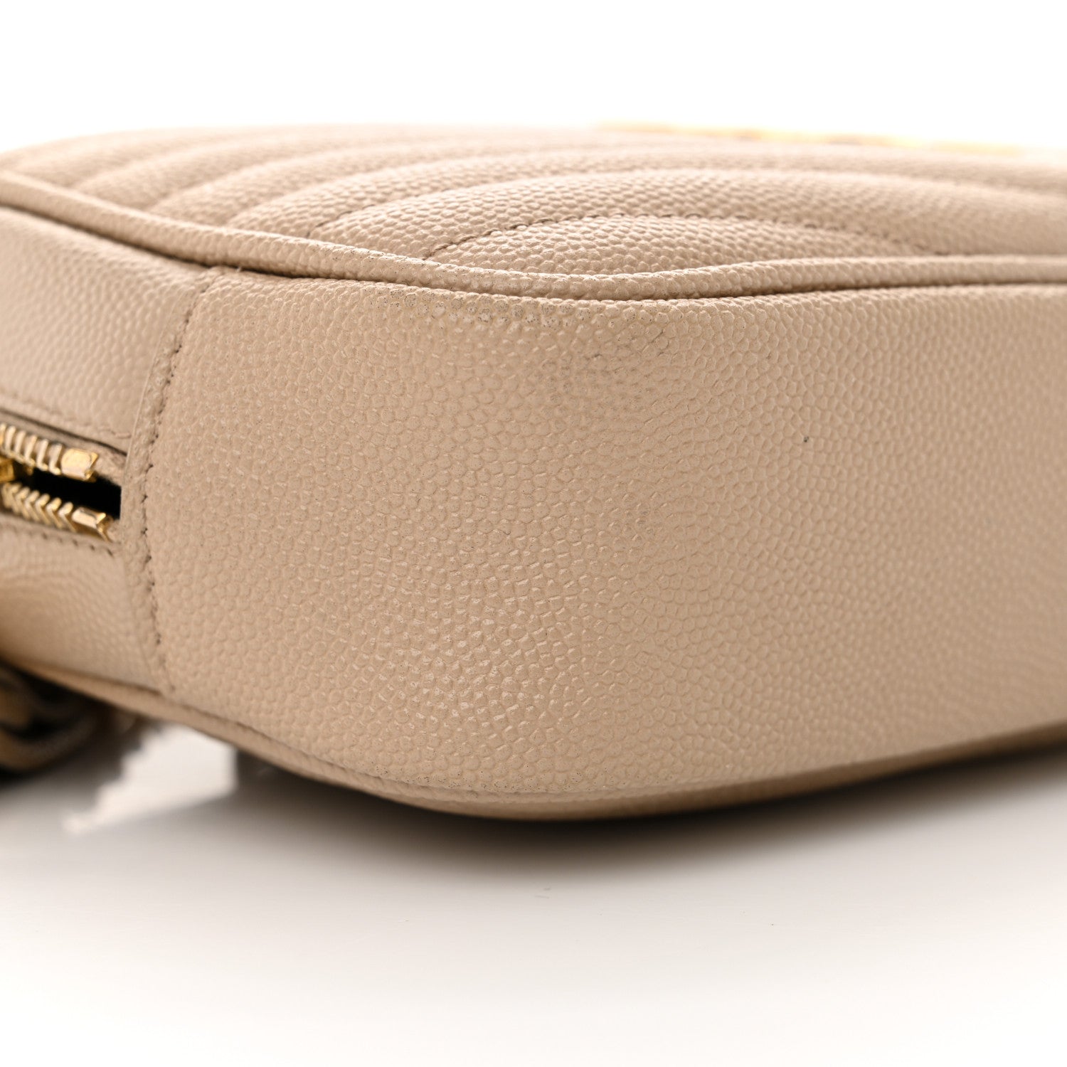 Saint Laurent Grain De Poudre Matelasse Monogram Mini Lou Camera Bag Dark Beige 9 of 16