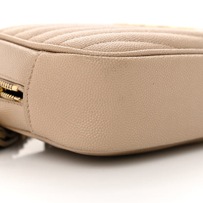 Saint Laurent Grain De Poudre Matelasse Monogram Mini Lou Camera Bag Dark Beige 9 of 16