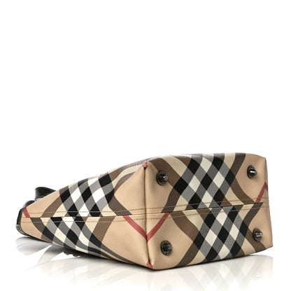 Burberry Patent Trim Nova Check Small Nickie Shopper Tote 6 of 17