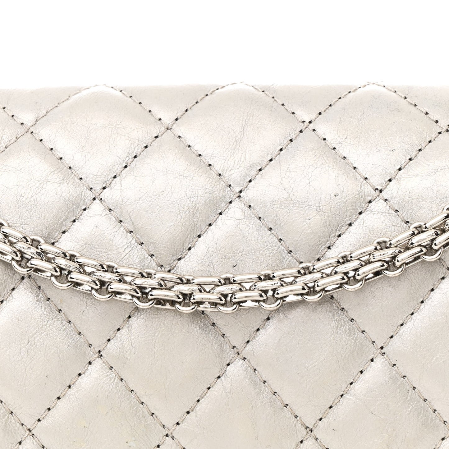 Metallic Lambskin Quilted 2.55 Reissue 226 Flap Silver