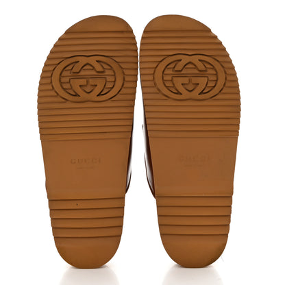 Gucci Jakarta Calfskin Womens Horsebit Slippers 36.5 Brown 5 of 10