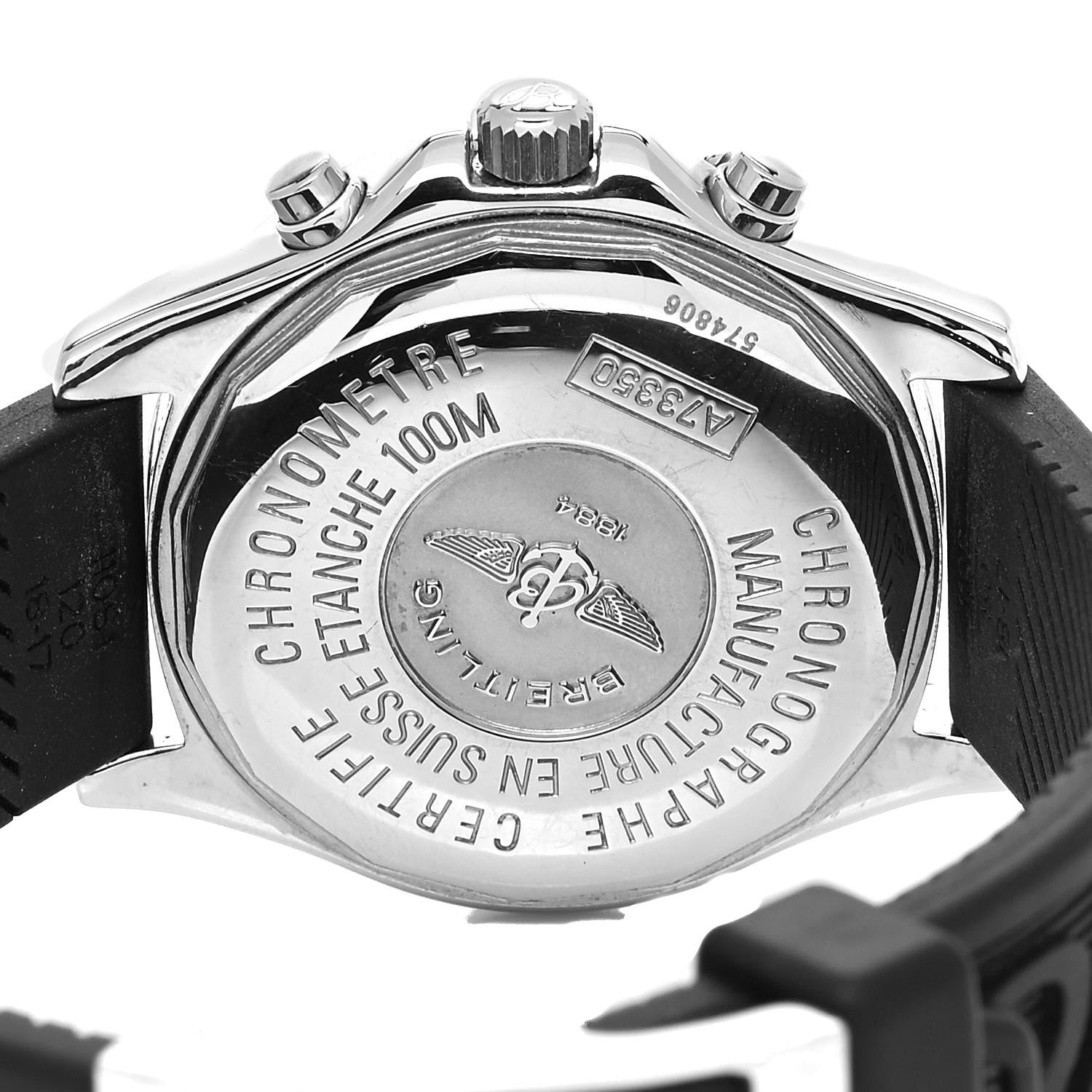Breitling Stainless Steel Rubber 38mm Chrono Colt Quartz SQ Watch Black A73350 4 of 5
