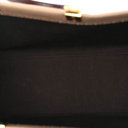 Fendi Canvas Vitello King Logo Embroidered Medium Fendi Sunshine Shopper Tote Sand Ghianda 11 of 28