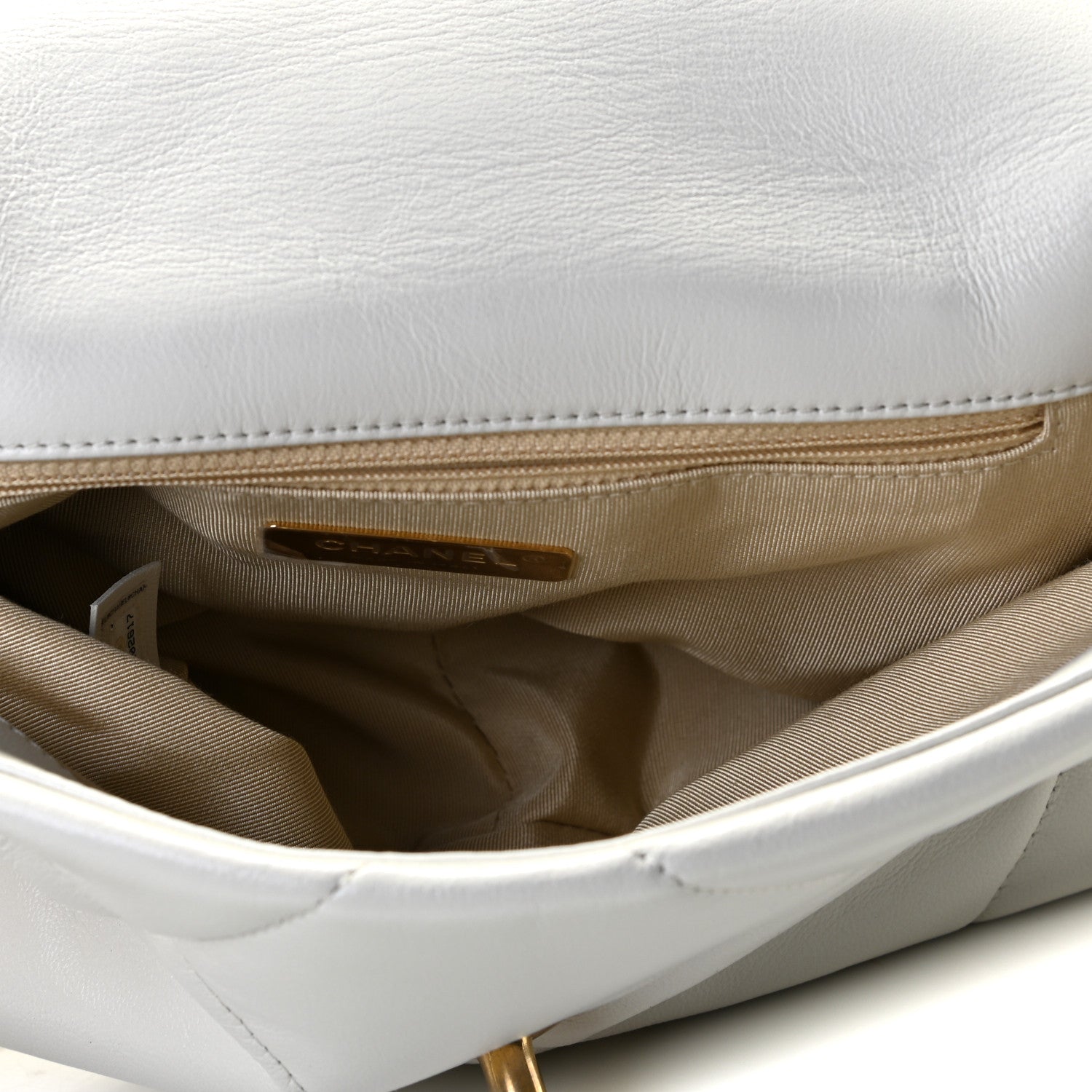 Chanel Goatskin Quilted Medium Chanel 19 Flap White 7 of 9