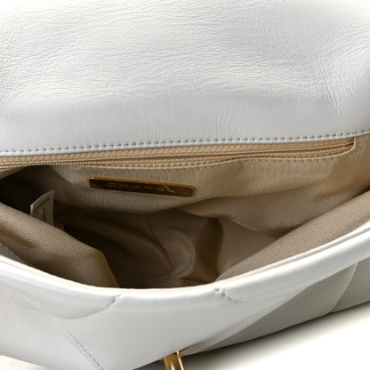 Chanel Goatskin Quilted Medium Chanel 19 Flap White 7 of 9