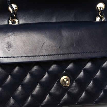 Chanel Lambskin Quilted Medium Double Flap Navy 11 of 12
