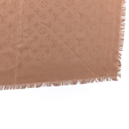Louis Vuitton Silk Wool Monogram Shawl Cappuccino 2 of 3