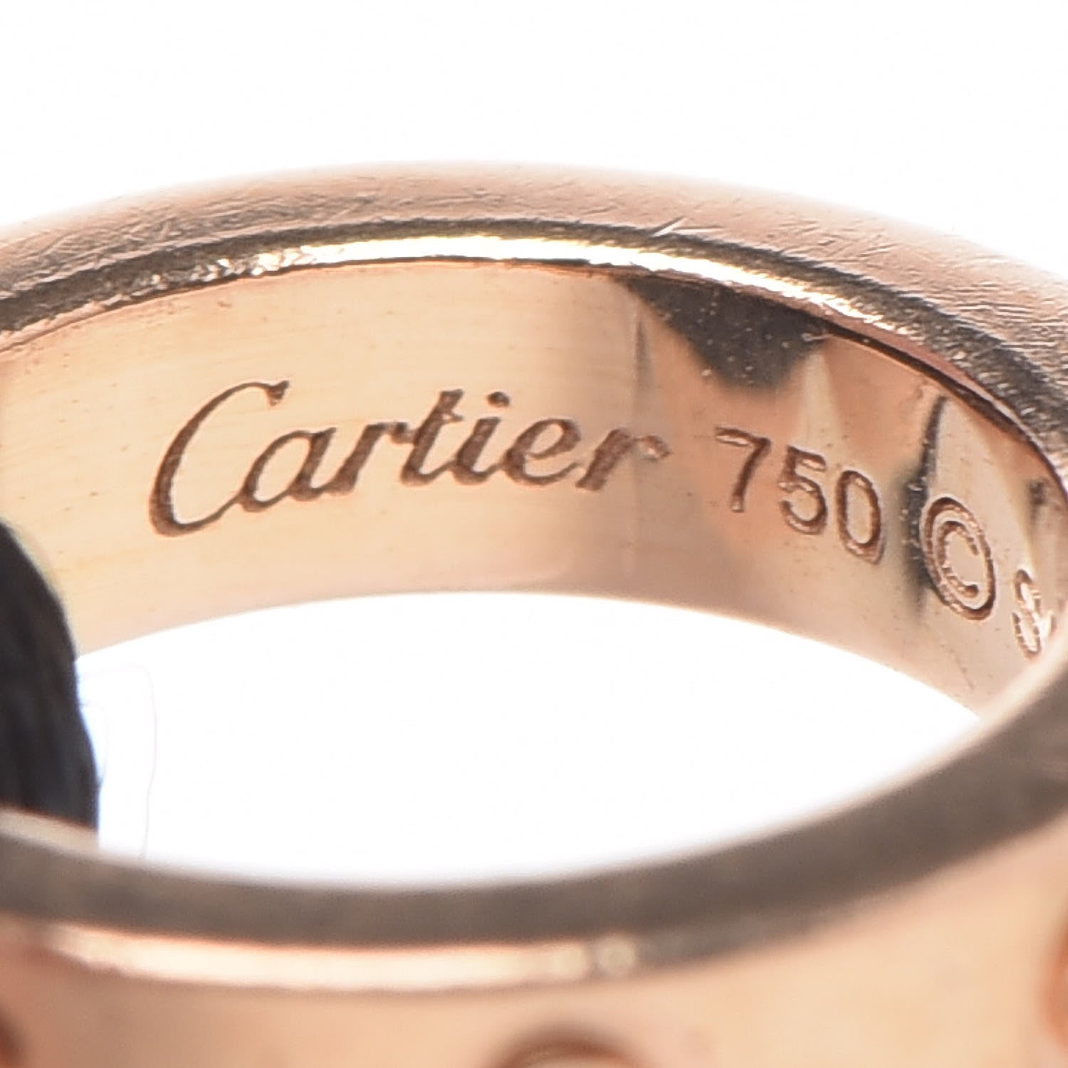 Cartier 18K Pink Yellow Gold Brown Ceramic Diamond LOVE Charity Bracelet Black 4 of 6