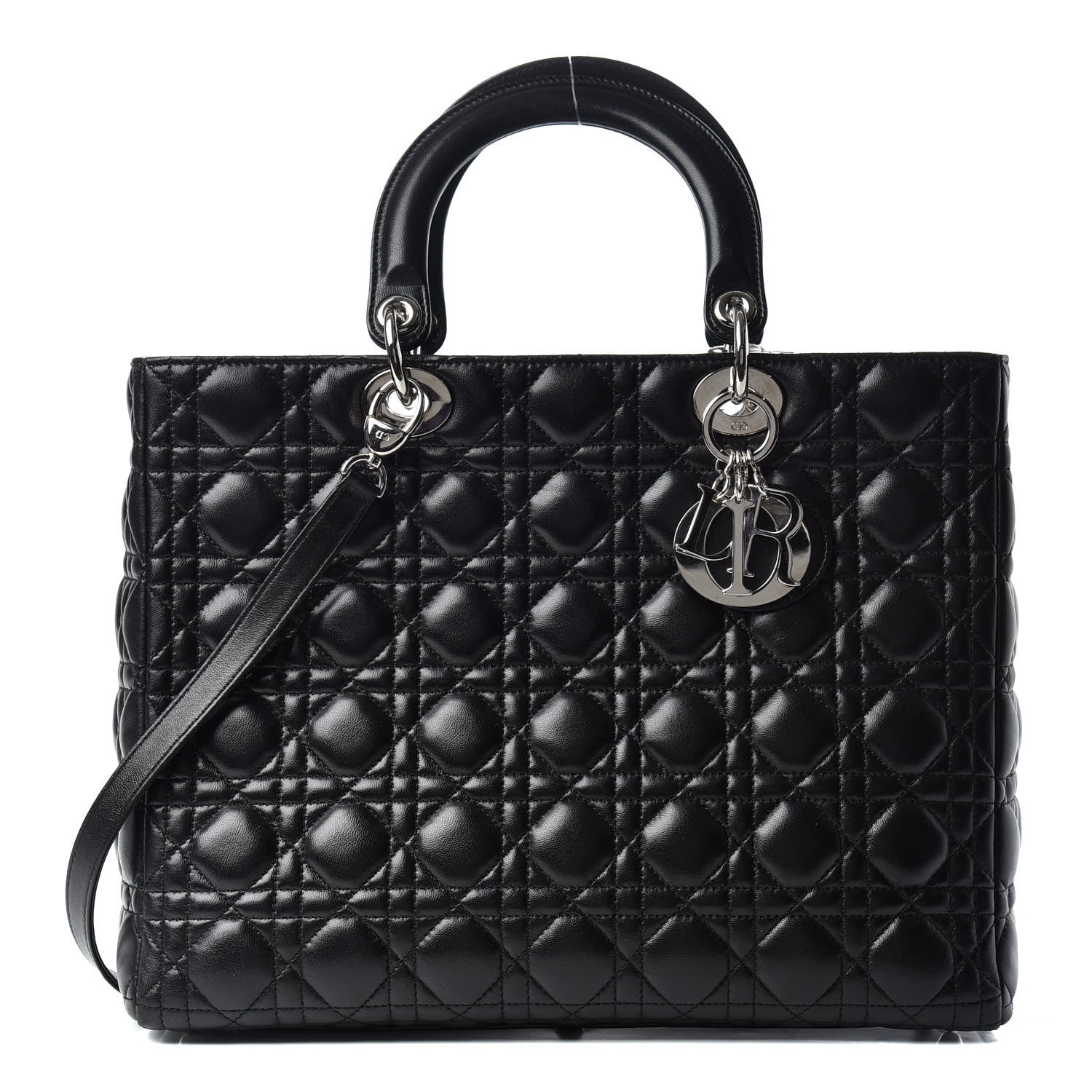 Christian Dior Lambskin Cannage Large Lady Dior Black 1 of 9