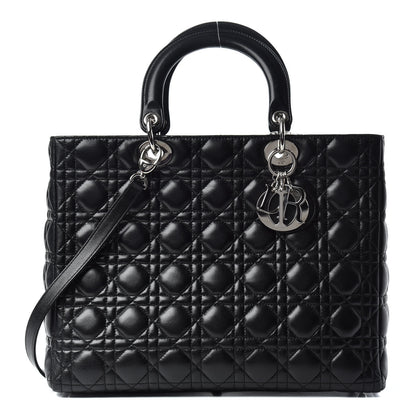 Christian Dior Lambskin Cannage Large Lady Dior Black 1 of 9