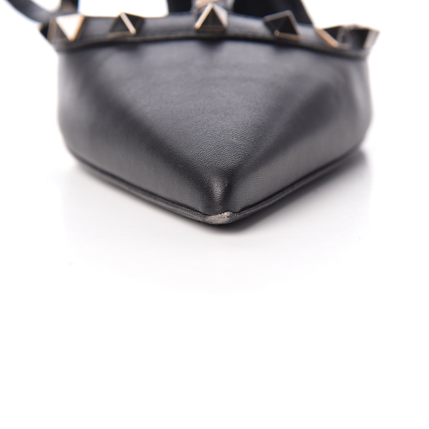 Nappa Rockstud Ankle Strap Low Heel Pumps 39 Black